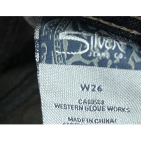 Silver Jeans Mckenzie Flap Capri Womens 26 Blue Denim Stretch Low Rise New - Picture 8 of 11